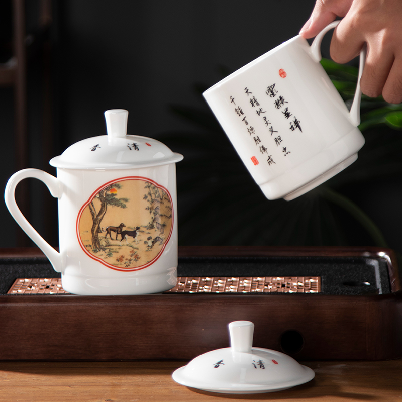 景德镇新款陶瓷高档十二生肖水杯茶具茶杯家用茶壶陶瓷大号水具