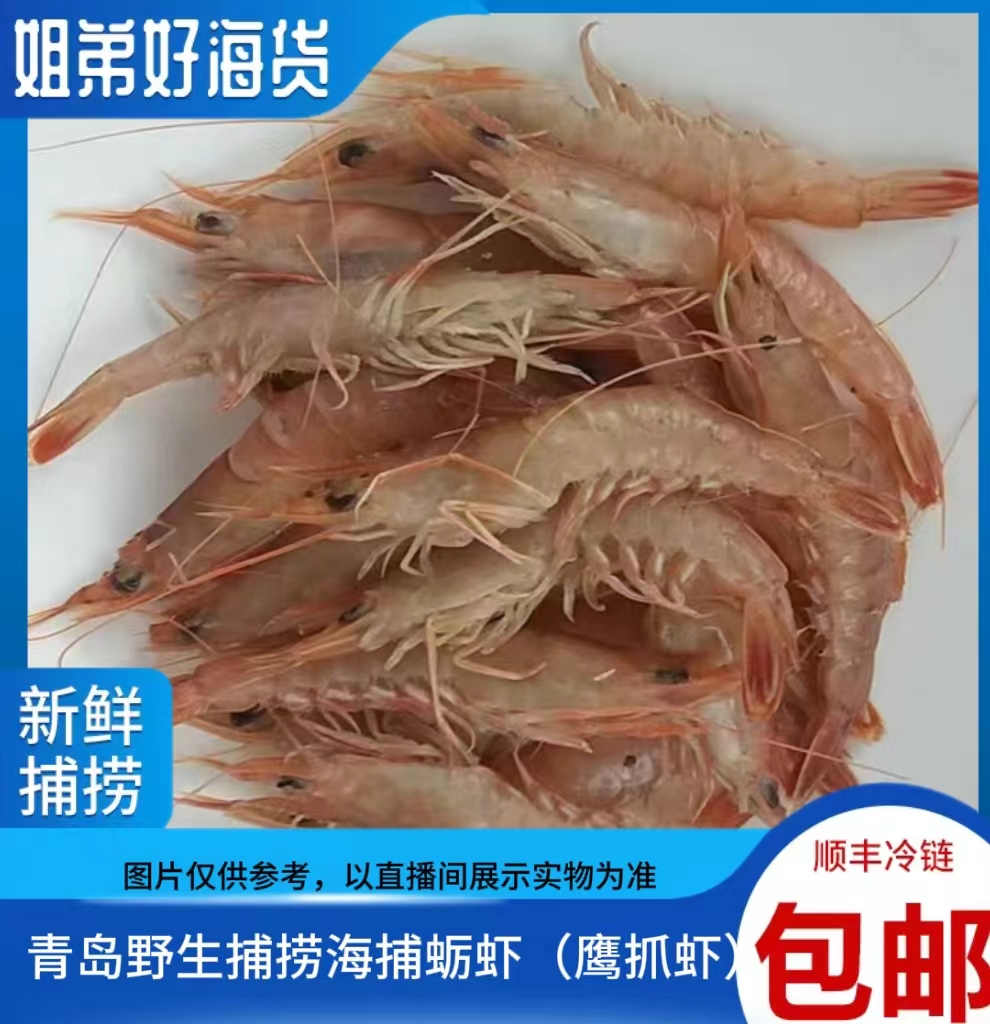 野生海捕蛎虾鹰抓虾红虾鲜活速保鲜品质冷链配送发货净4斤