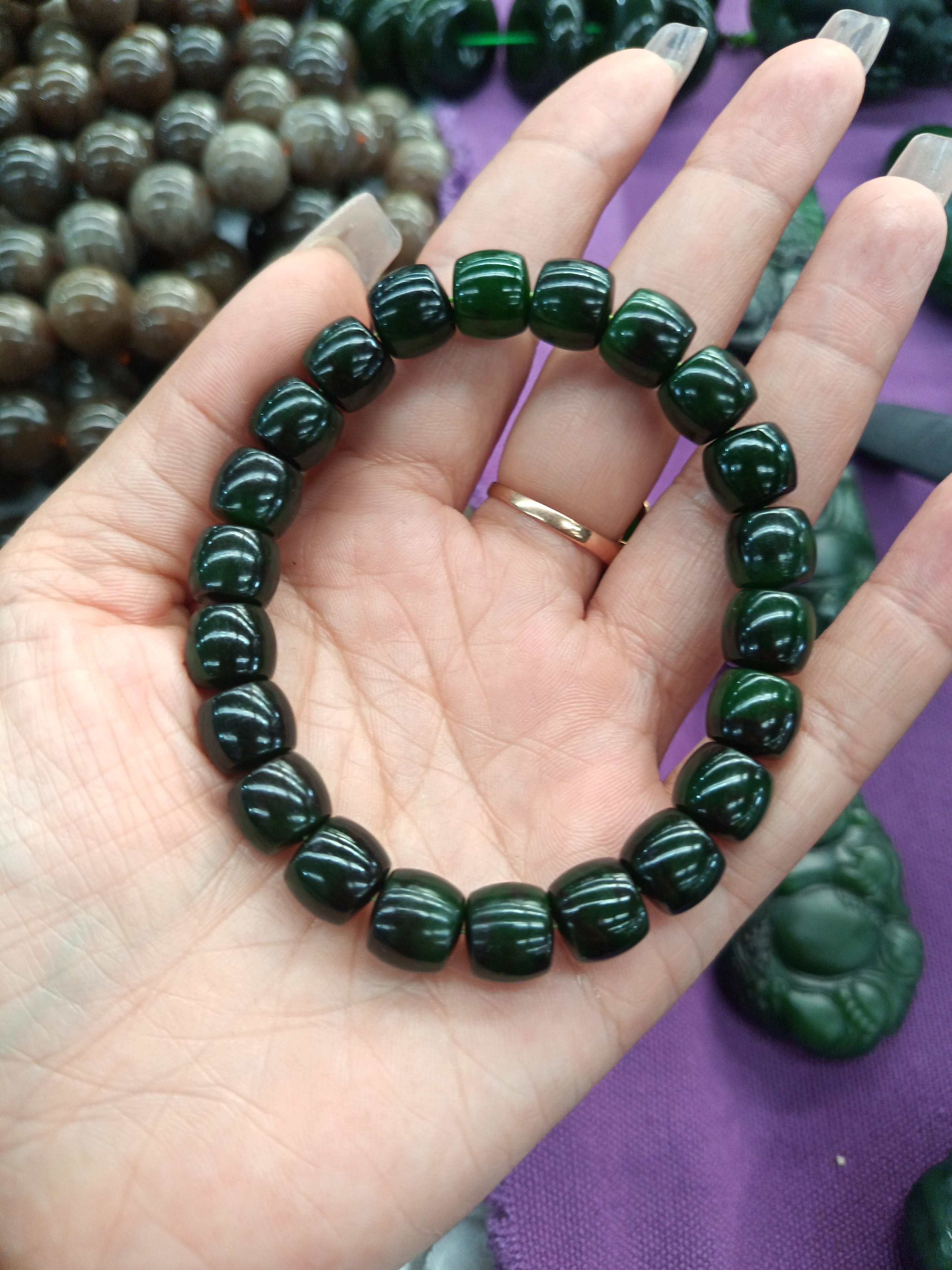 天然和田玉碧玉手串