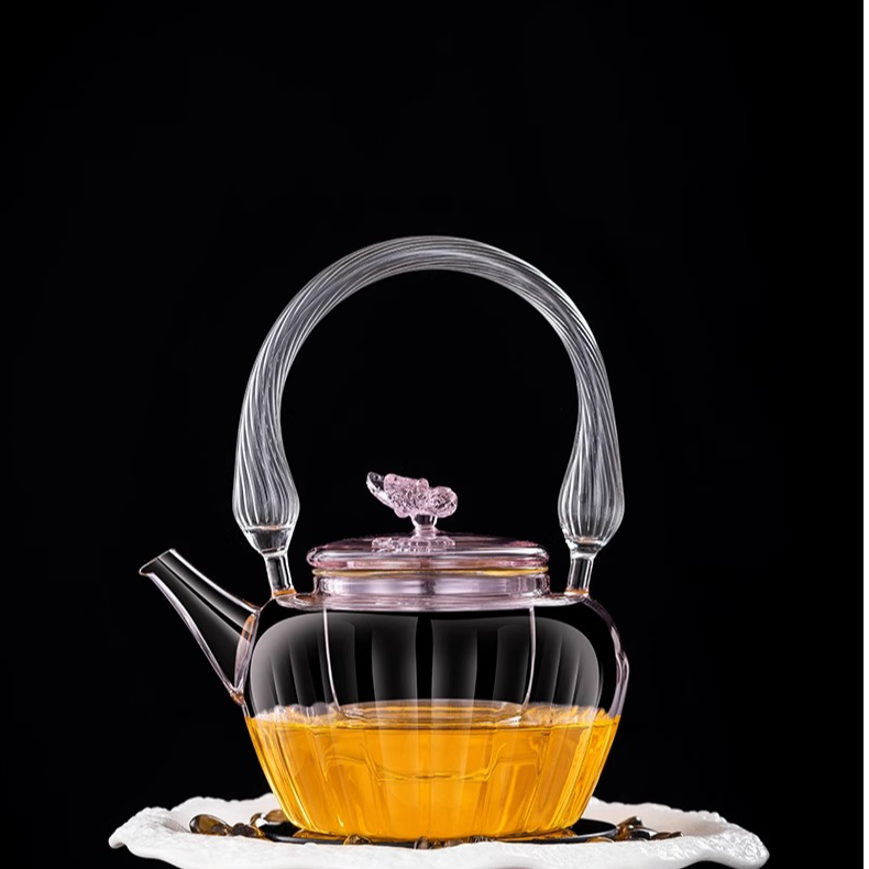 原创设计烧水壶玻璃提梁耐高温煮茶壶电陶炉可加热女士花茶泡茶壶