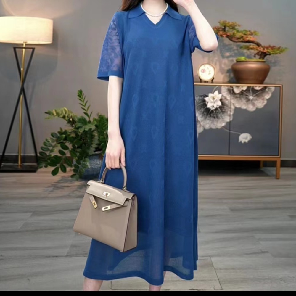 A01-A200#连衣裙天丝亚麻长款宽松遮肉显瘦百搭显气质6.12