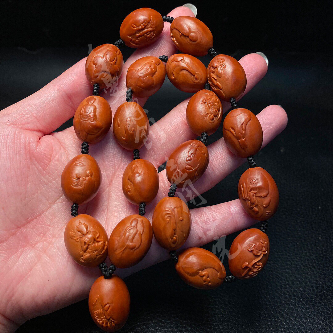 「1.6无相佛手持」橄榄核铁核雕刻文玩佛珠念珠链核雕手把件