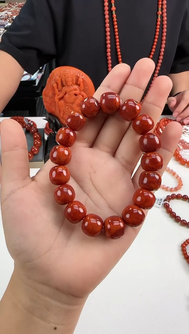 【闪购商品】南红玛瑙瓦西老型手串13+未镶嵌一个/条