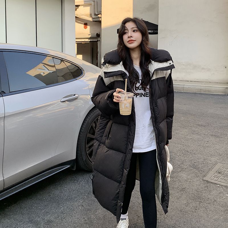 波司澄东大门羽绒服女冬季韩版长款过膝加厚时尚个性过膝宽松连帽