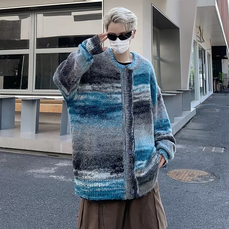 2023秋冬毛衣男款潮流宽松日系针织衫冬季ins高级感慵懒复古外套