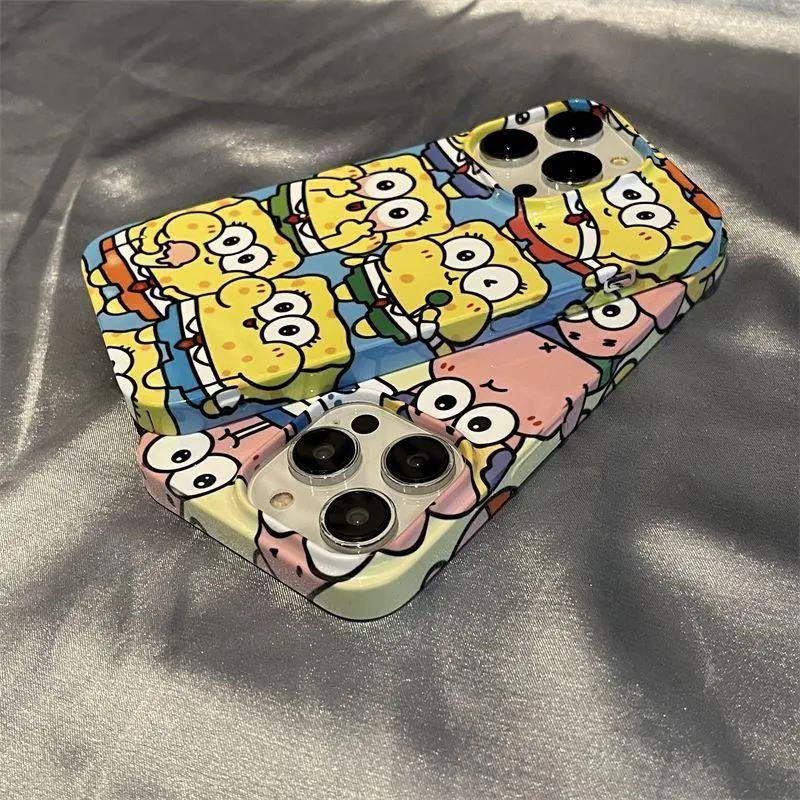 好壳海绵宝宝苹果14手机壳iPhone13菲林12Promax派大星11情侣全包
