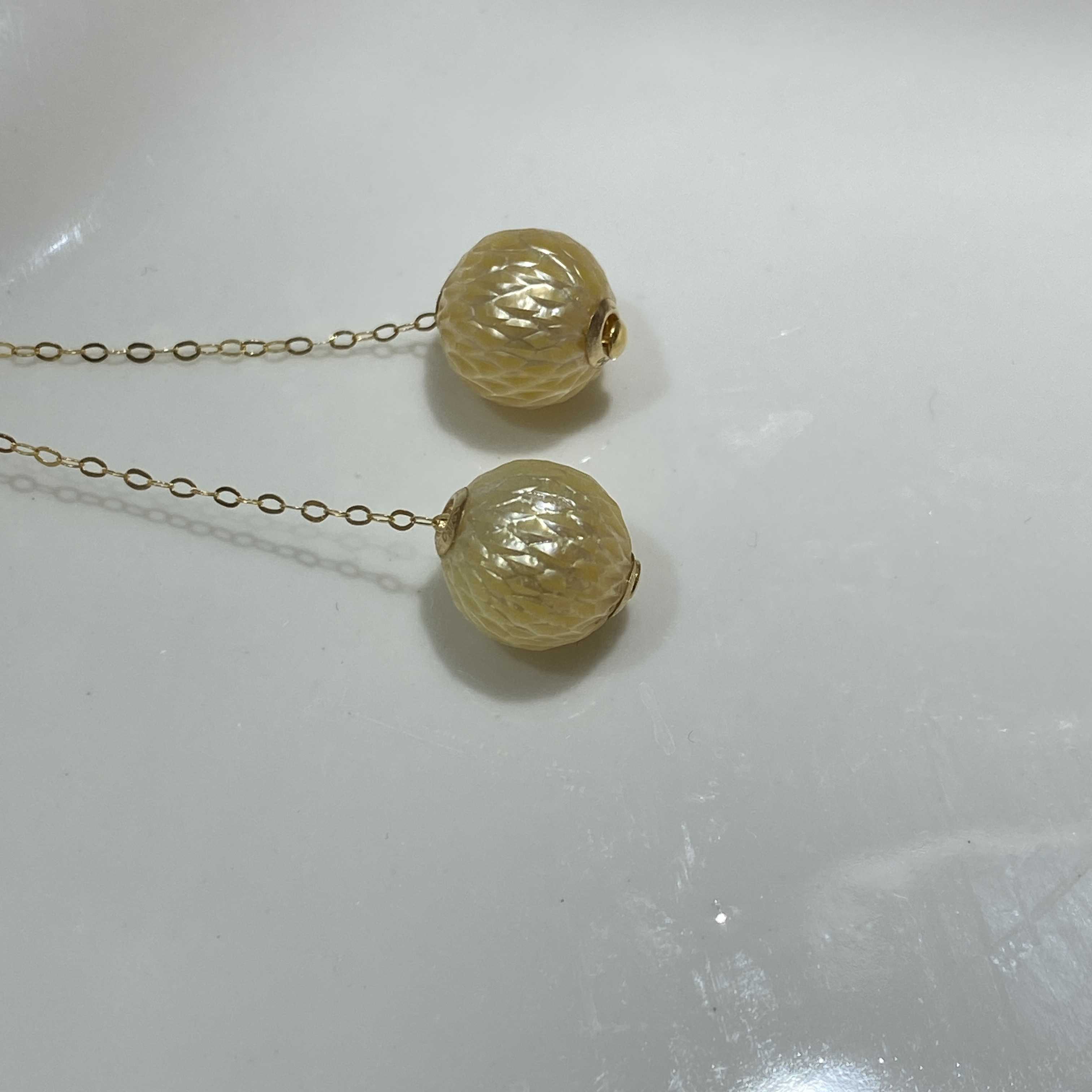 [金龙鳞珠]天然海水金珍珠耳线风在吹耳饰可当路路通
