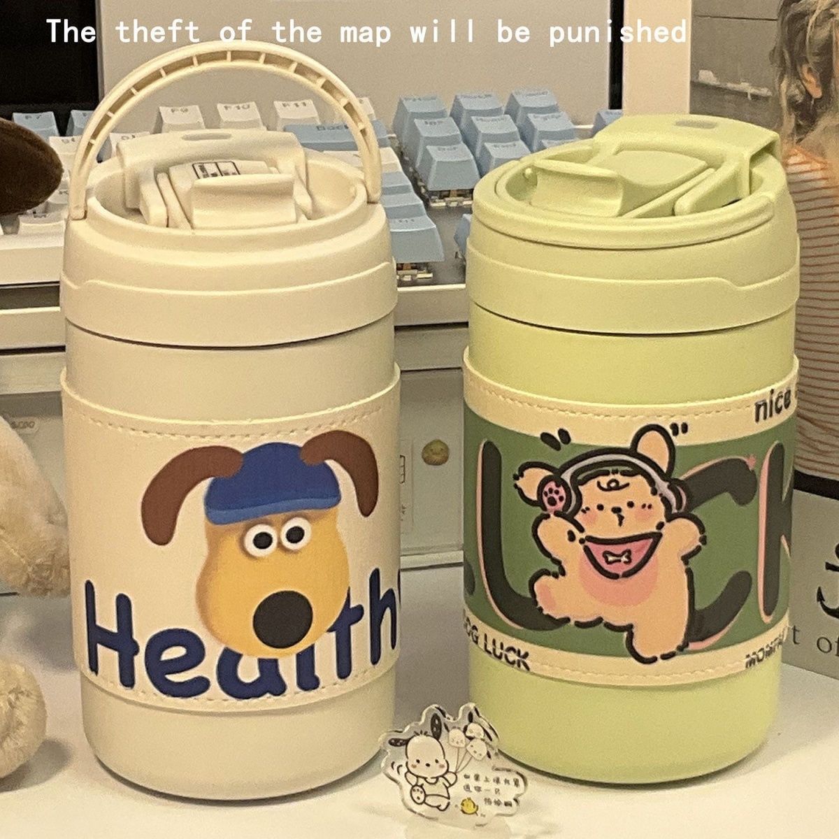 2023新款便携水杯保冷保热办公室加厚保温杯网红爆款学生吸管杯子