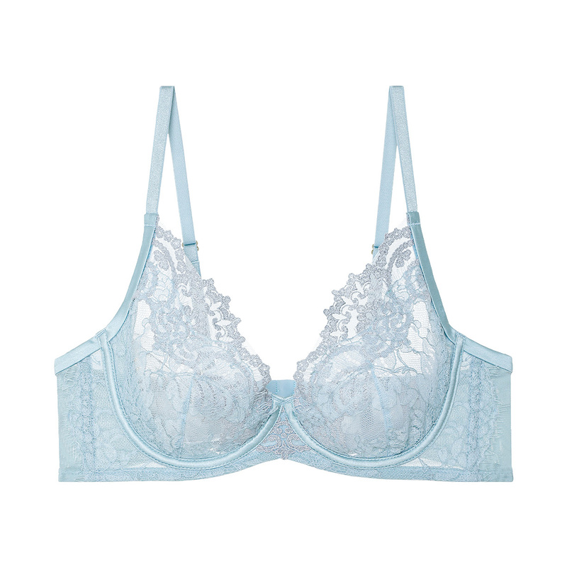 爱慕女士轻羽蕾丝4/4薄杯大罩杯舒适文胸AM137211