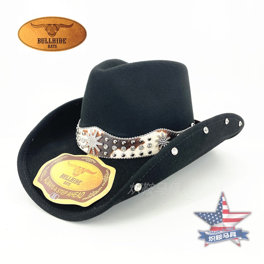 美国西部牛仔帽1949年老牌BULLHIDE 博海特男女羊毛毡定型牛仔帽
