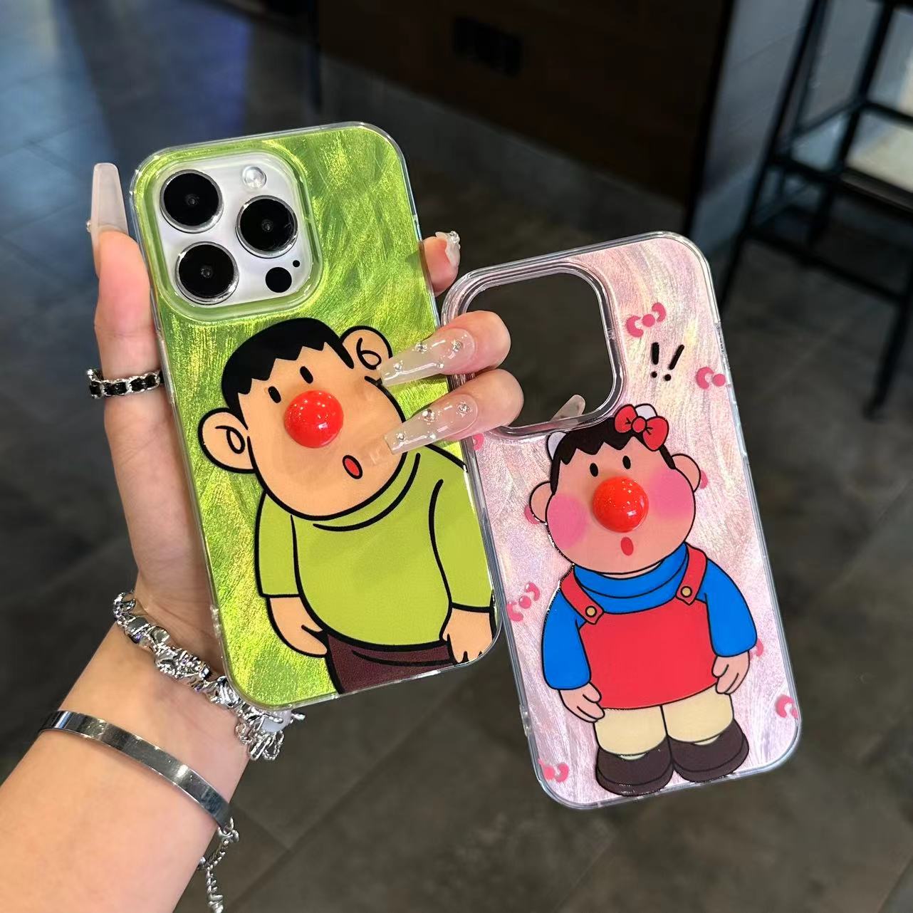 雅天立胖虎立体红鼻子适用苹果iPhone14手机壳15华为vivo小米oppo