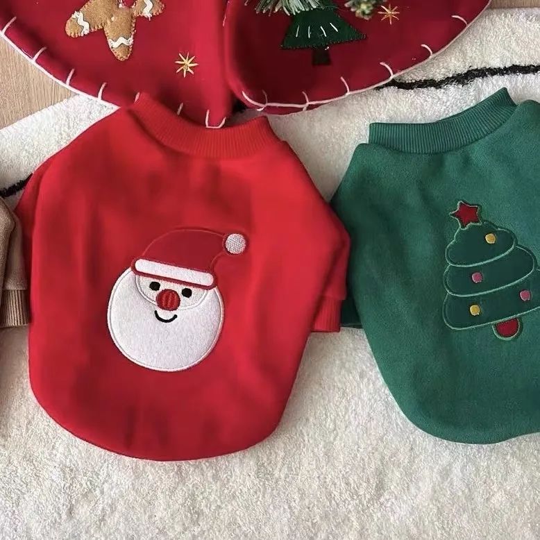 秋冬新品圣诞款狗狗衣服加绒宠物卫衣泰迪比熊马尔济斯小型犬衣服