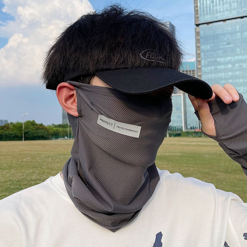 【爆款】透气防晒面罩男士护脖子骑行户外袖套头面巾式钓鱼夏季遮