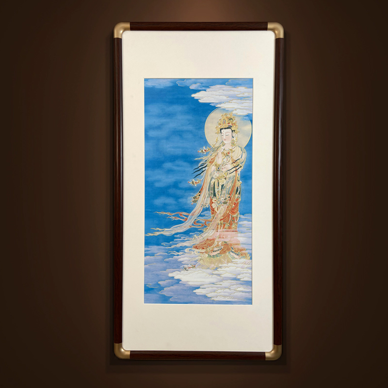 大悲观音铜雕画菩萨画像铜版画中堂客厅玄关茶室背景墙装饰画