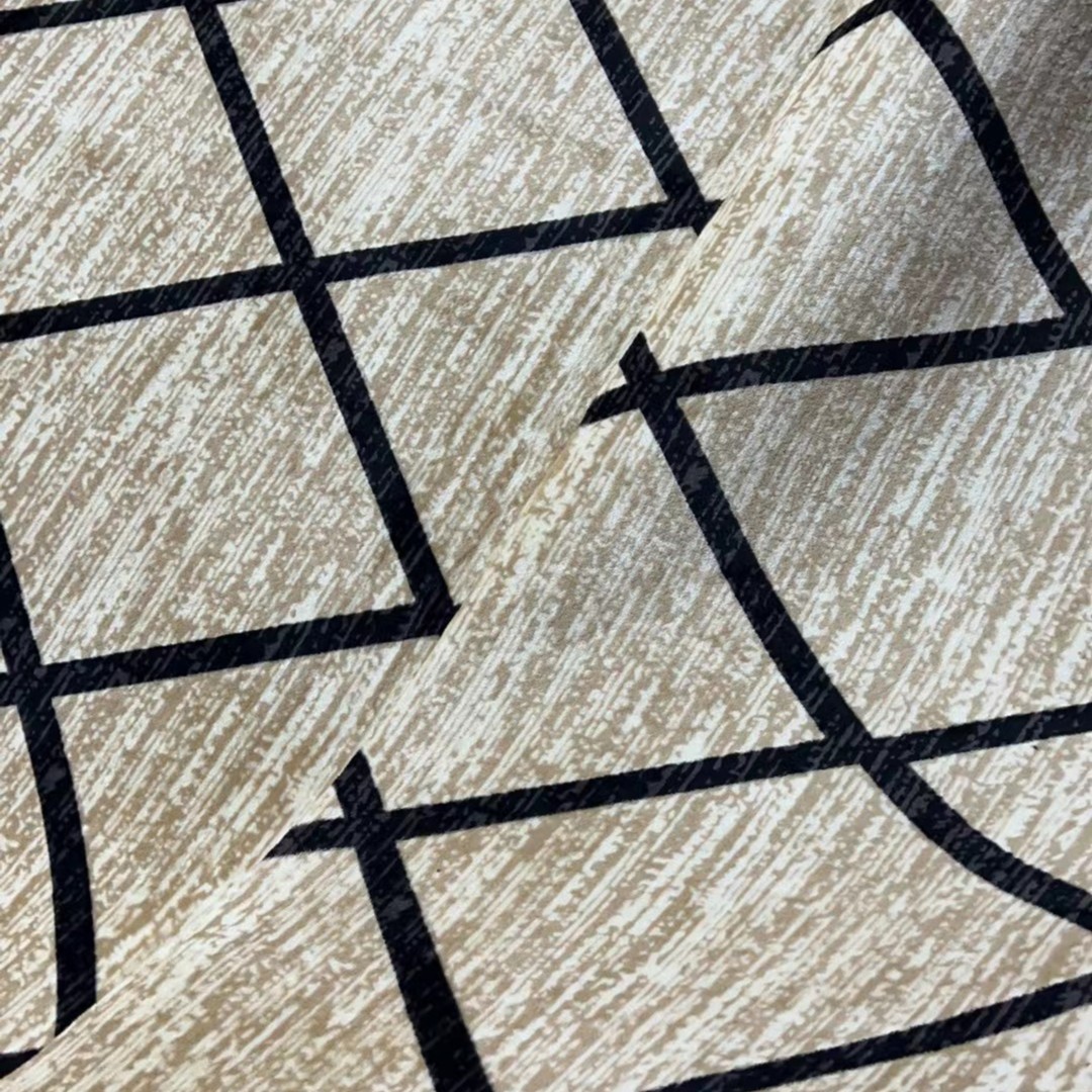 130*180约咖底黑线条 法兰绒 家用地毯客厅  美式条纹