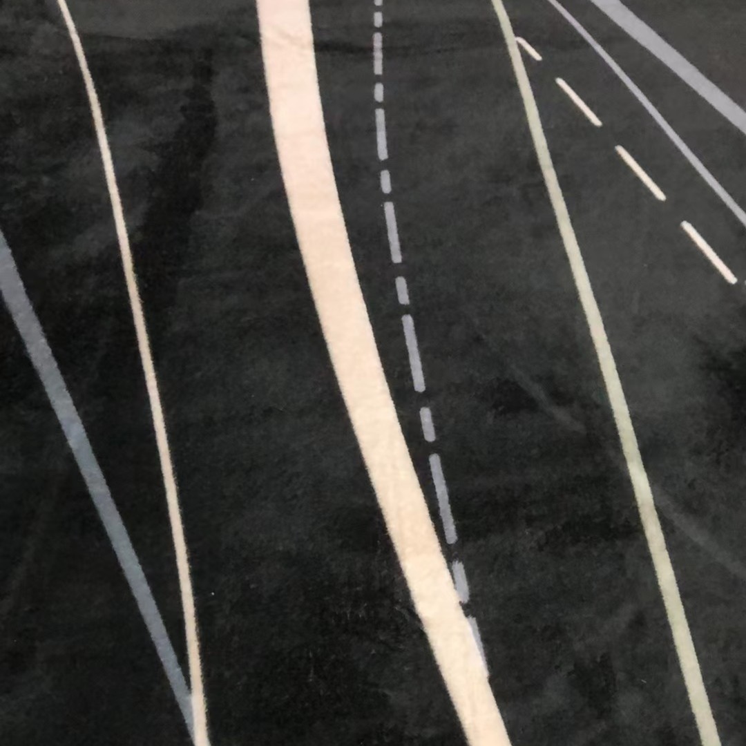 185*185约 黑色灰色线条 家用地毯地垫 微瑕卧室客厅高端时尚