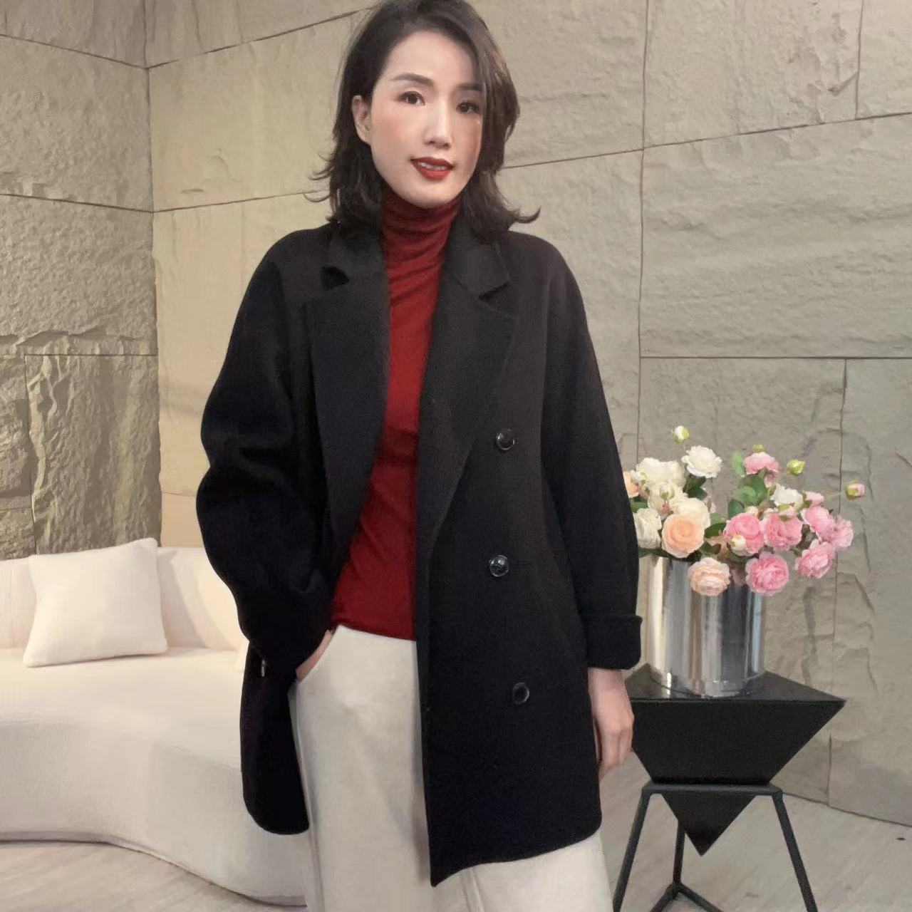 【赛姐高奢】毛呢外套女宽松高级感气质外套女秋冬114