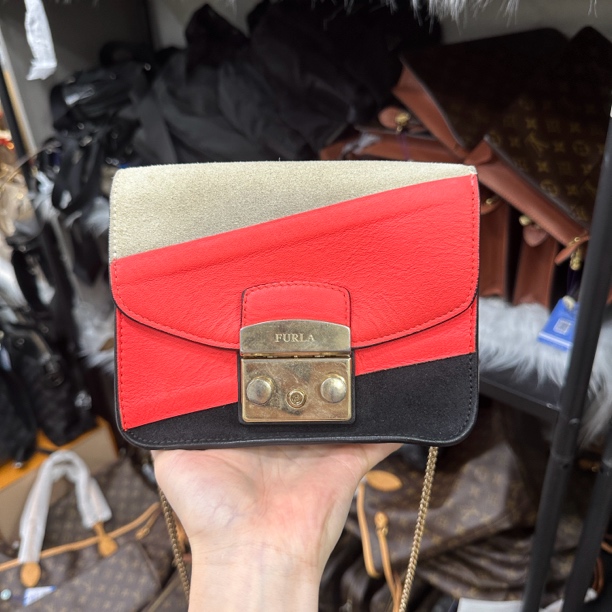 95新 Prada/普拉达 prada链条斜挎小包拼色奢侈