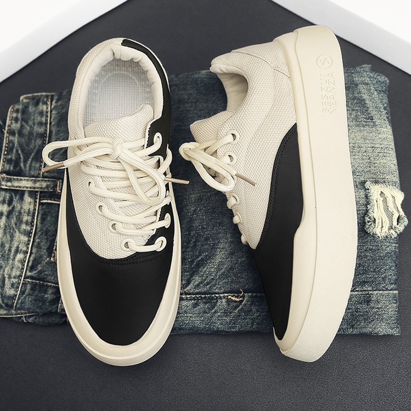 潮流仙豆一代港风小众设计板鞋百搭透气男士底增高潮鞋运动冰淇淋