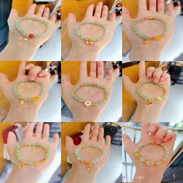 天然玉石手链DIY定制轻奢老型双层复古百搭时尚气质手工设计感