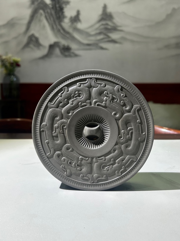 易砚老坑铜镜砚双面眼