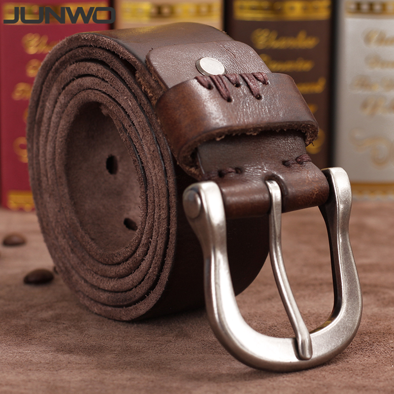 皮带男复古针扣男士腰带休闲做旧牛仔裤皮带头层牛皮真皮手工潮