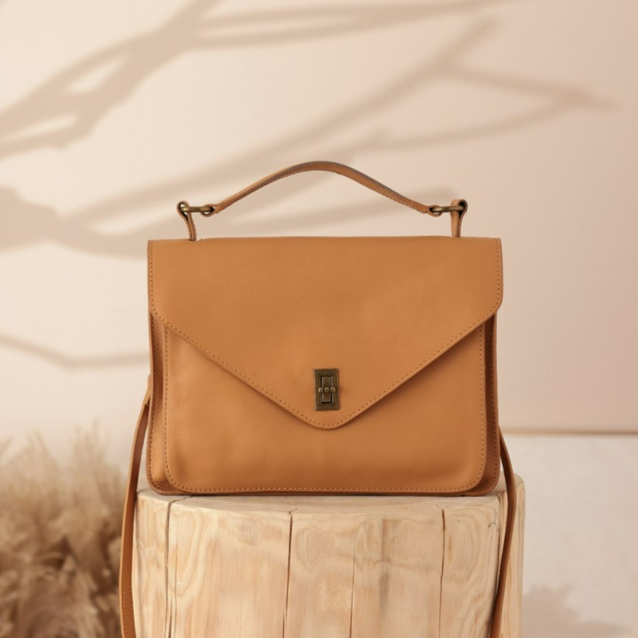 【闺宿】小众植鞣头层牛皮文艺大容量包手提单肩斜挎大信封包GS8068