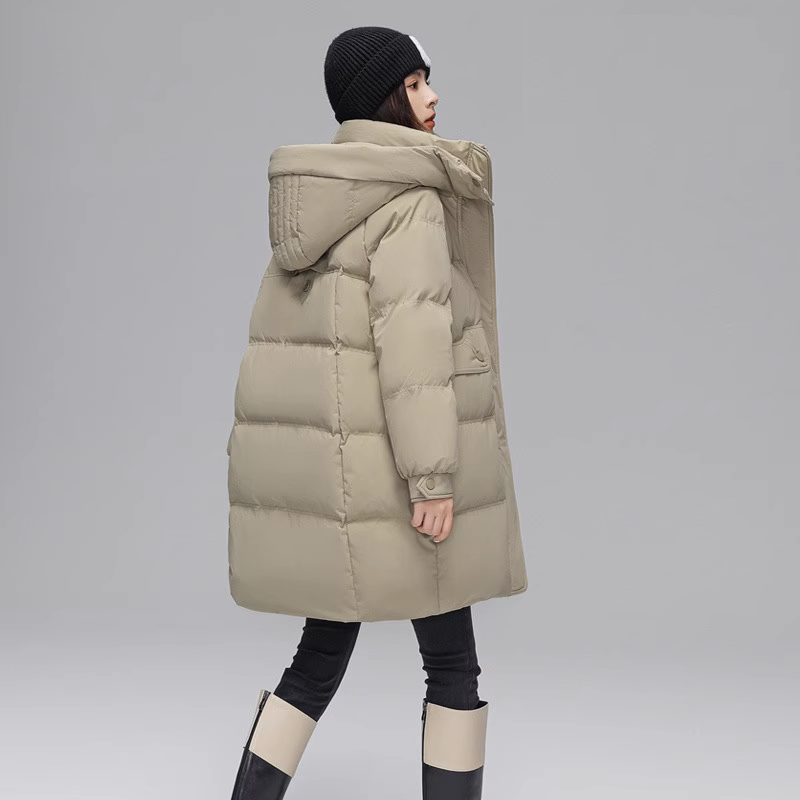 波司澄白鸭绒中长款羽绒服女年冬季新款时尚加厚时尚休闲外套连帽