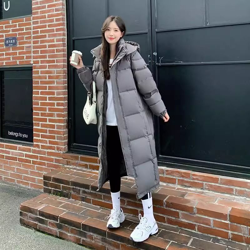 波司澄潮流时尚百搭羽绒服男女新款白鸭绒大码超长款外套情侣过膝