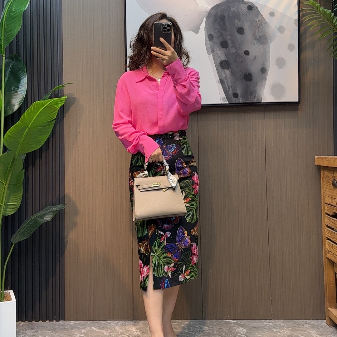 鬼邹桑蚕丝衬衫显瘦长袖气质减龄时尚百搭