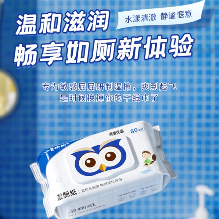 湿厕纸家庭装洁厕湿巾加大加厚擦屁股湿厕巾成年人加大私处家用