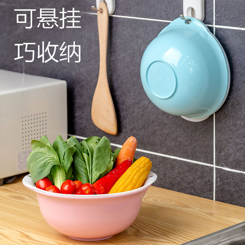 【推荐】爱丽思双层菜盆沥水篮菜水果厨房家用收纳菜篮子果盘水果篮