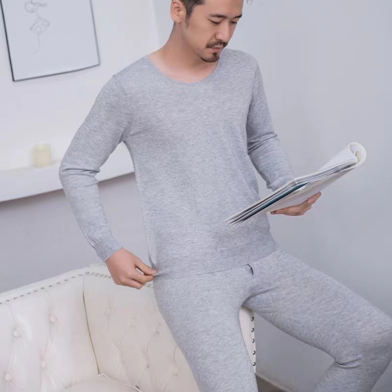 精纺羊绒内衣套装 2022秋冬新款100山羊绒男女同款圆领-品质甄选