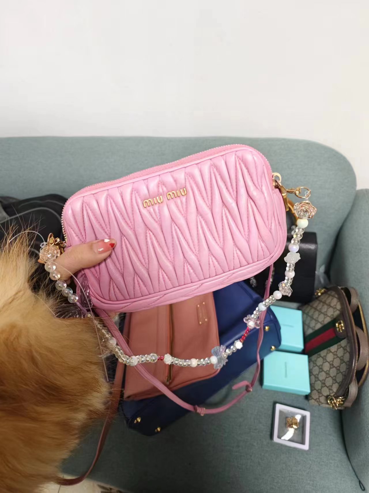 95新 MIU MIU/缪缪 缪缪单肩斜挎包小号