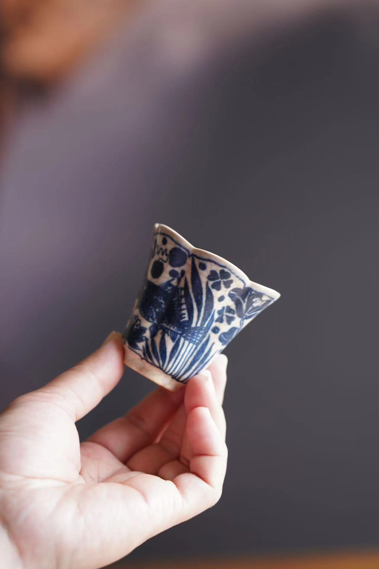 霖松堂瓷器鱼藻杯子