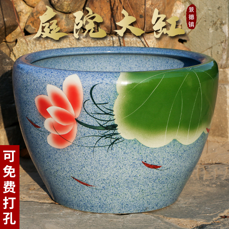 景德镇陶瓷摆件鱼缸流水器喷泉家用鱼缸大号客厅加湿招财