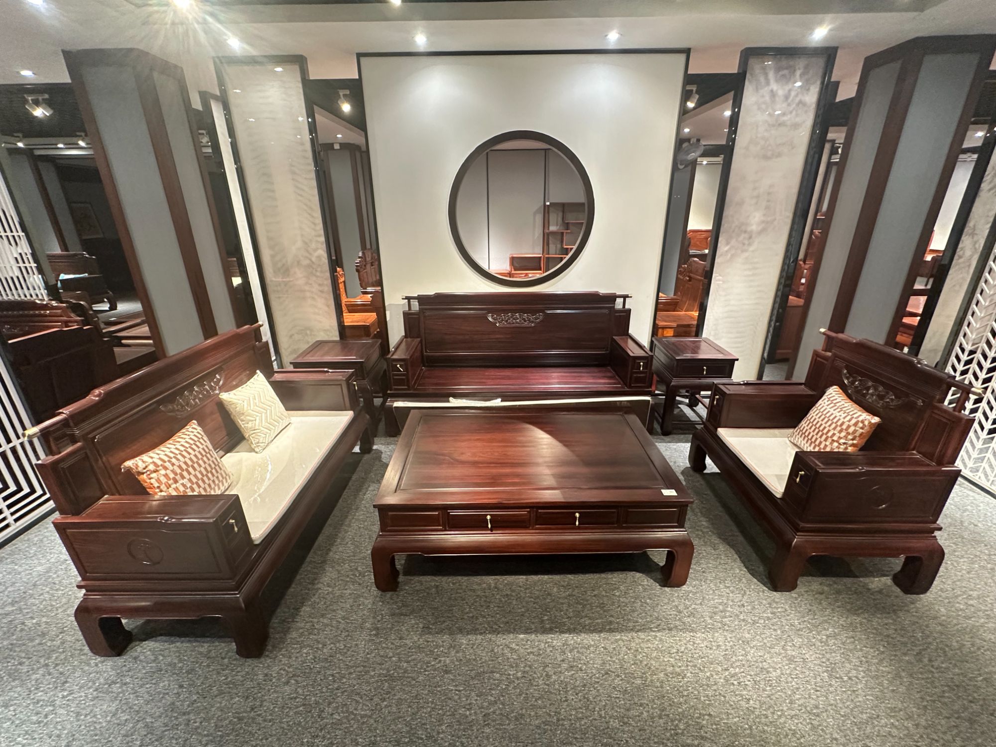 亿东方沙发123六件套客厅家用古典成套新中式