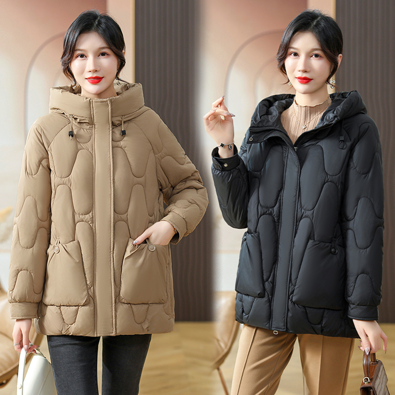 中年妈妈冬装洋气中长款保暖棉服2023新款棉袄中老年人女加厚棉衣