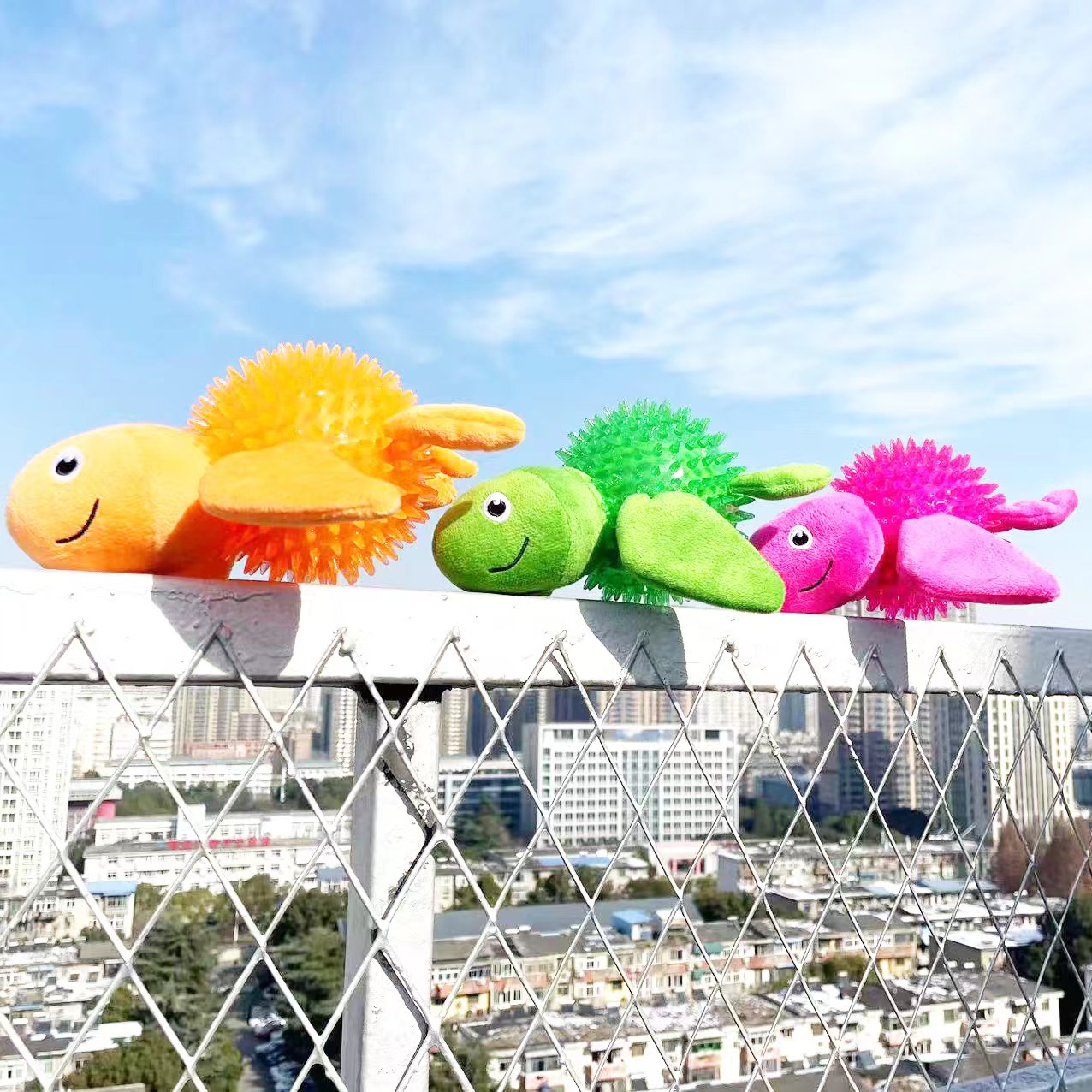 狗狗玩具解压解闷趣味发声仿真乌龟耐咬磨牙洁齿毛绒弹力刺球玩具