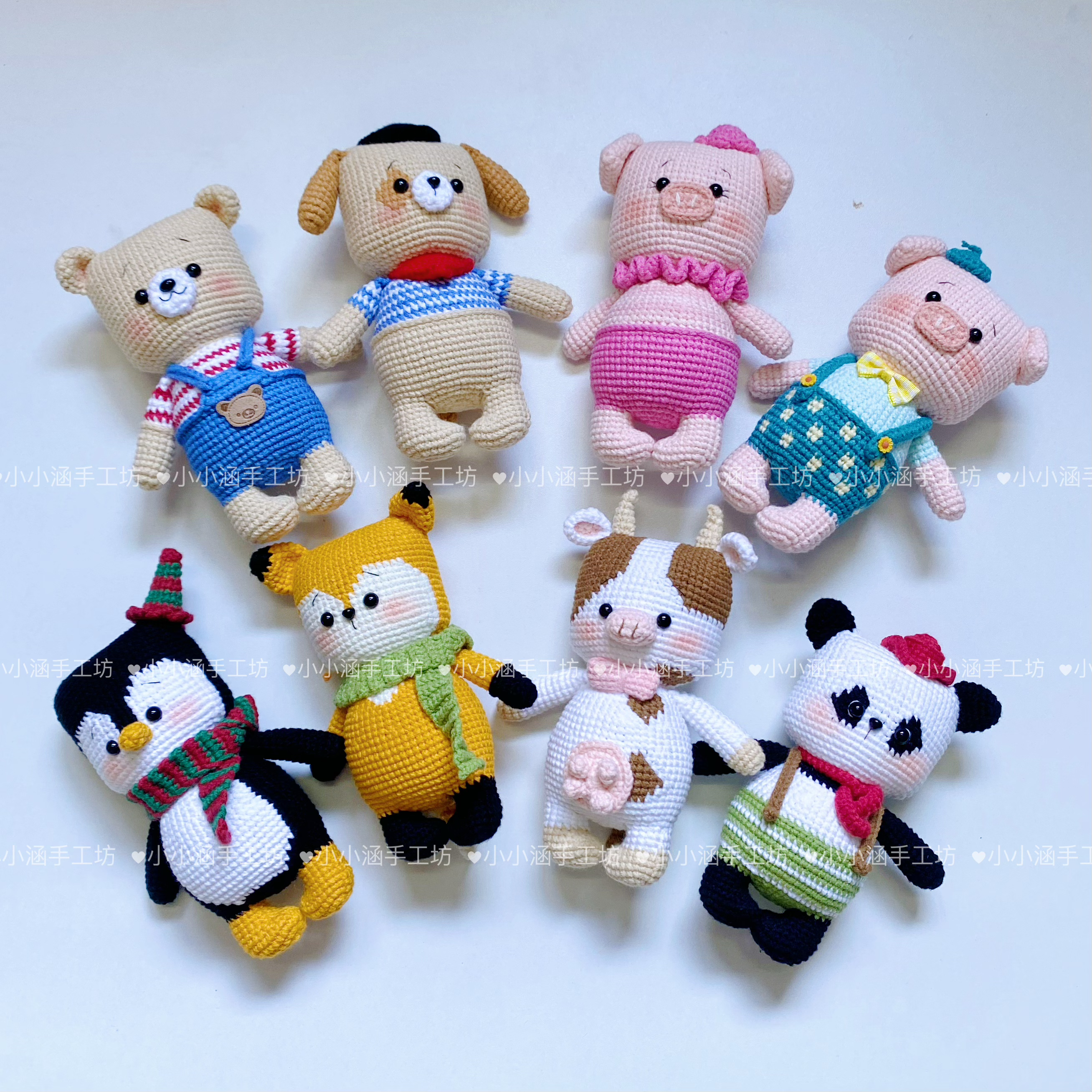 成品diy毛线钩织可爱动物玩偶创意礼物送男女朋友情侣摆件企鹅猪