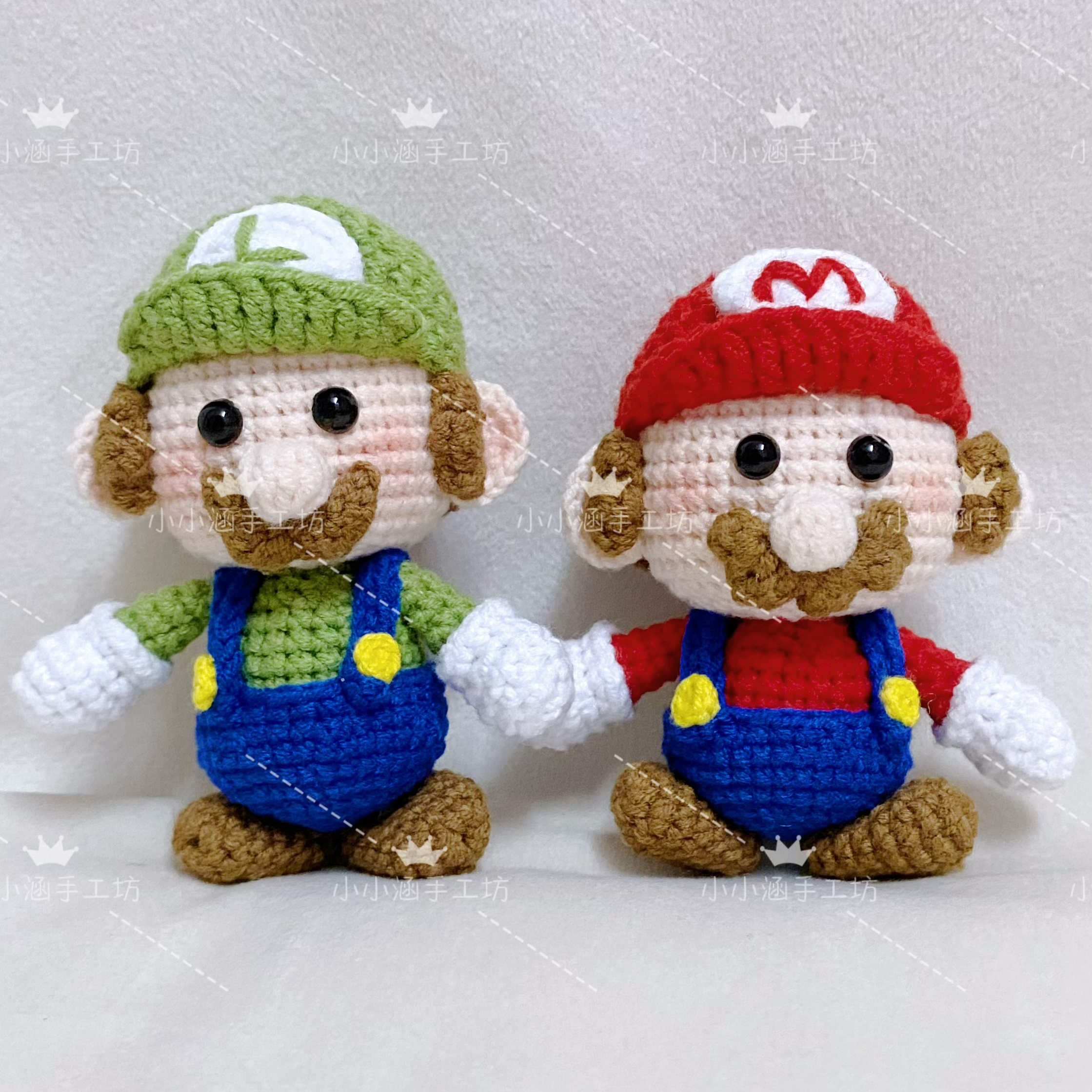 超级玛丽马里奥路易吉手工diy毛线钩织玩偶挂件钥匙扣创意礼物送