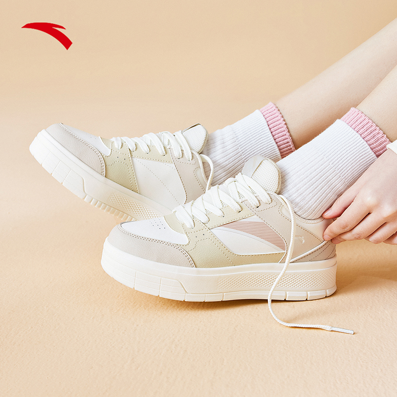 【安踏松饼鞋】板鞋男女款2024夏季新款厚底增高百搭轻便运动休闲鞋