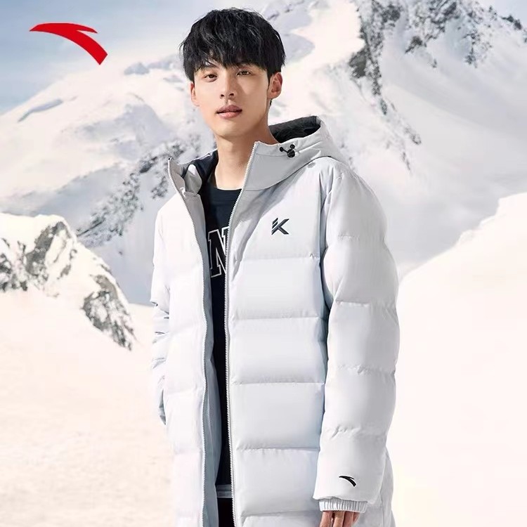 【安踏KT高端线】雪壳情侣长款防泼水羽绒服冬季新保暖加绒保暖户外