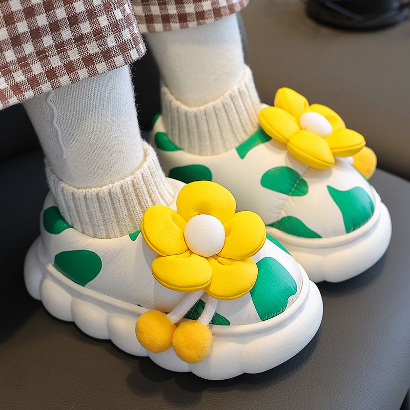 儿童棉拖鞋女童冬防滑小孩居家保暖软底包跟宝宝毛毛雪地靴鞋