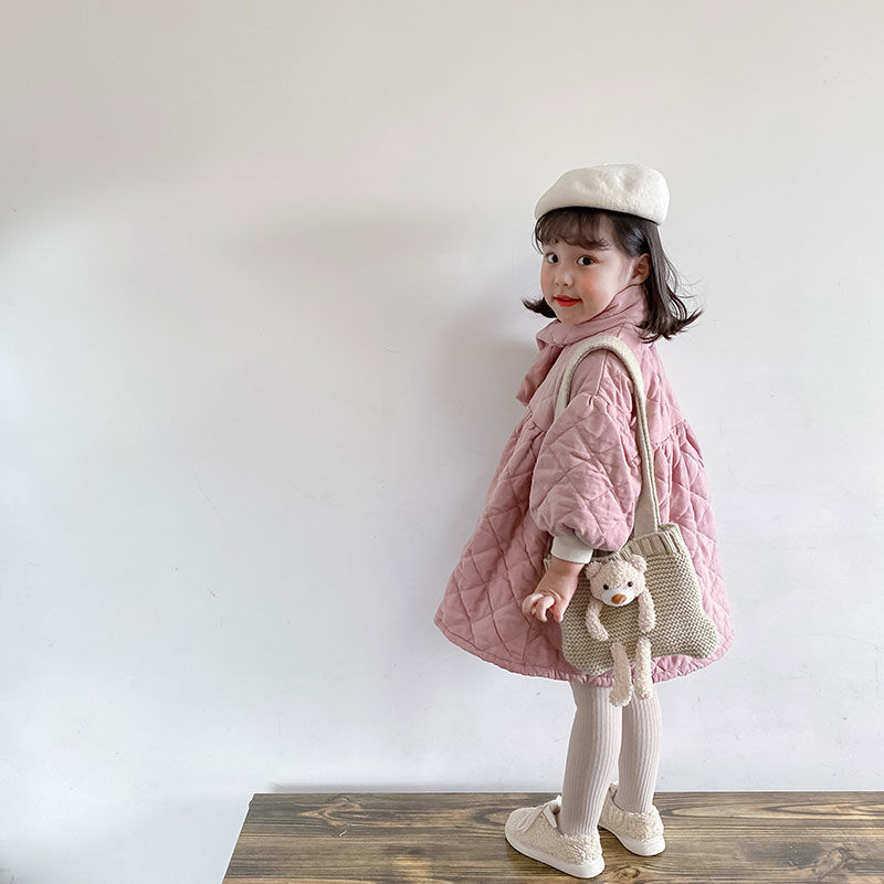 儿童冬季套装秋冬新款女童连衣裙冬装时尚洋气夹棉裙子加厚韩版潮