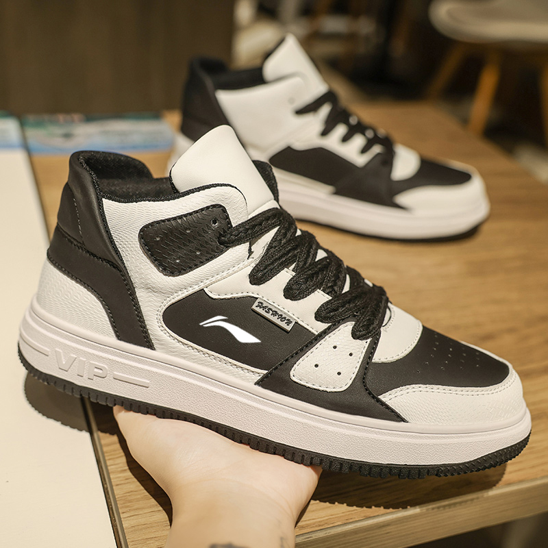 官方正品男鞋新款秋季高帮皮面板鞋男青少年空军aj一号中帮运动鞋
