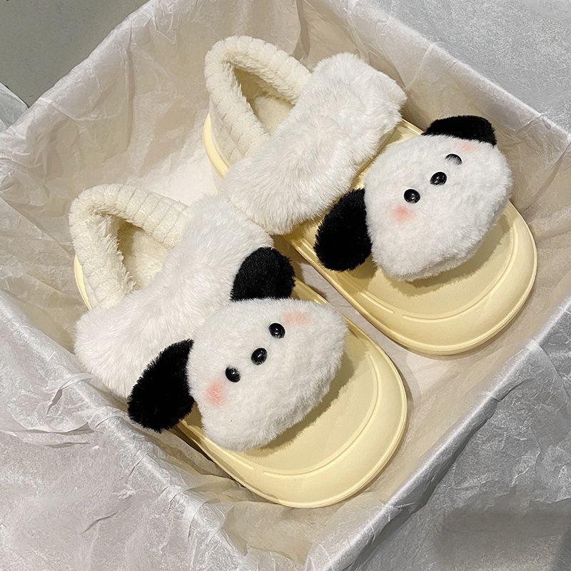 2024新款冬季棉拖鞋女男可爱卡通孕妇保暖防滑室内包跟后跟情侣鞋