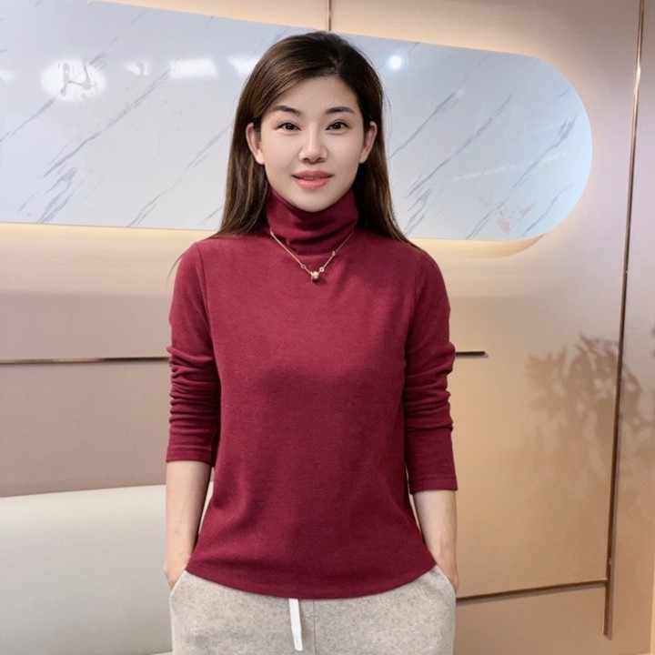 怡特美【棉暖肤绒-高领】冬季加厚保暖堆堆领高领长袖打底衫68179