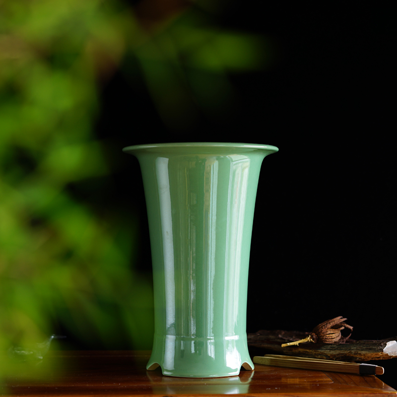 轻奢 梅青釉底带美人肩兰花盆 蕙兰春兰寒兰建兰大底孔兰花专用盆