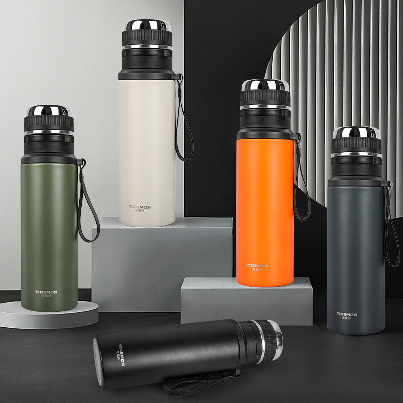 316不锈钢茶水分离保温杯家用男女便携户外旋转锁水焖茶保温杯